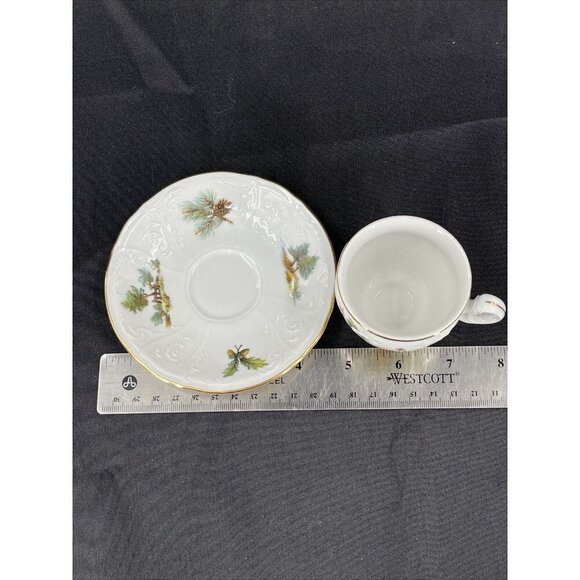 BERNADOTTE CZECH REPUBLIC WILDLIFE GROUSE ESPRESSO DEMITASSE CUP & SAUCER - Picture 11 of 12